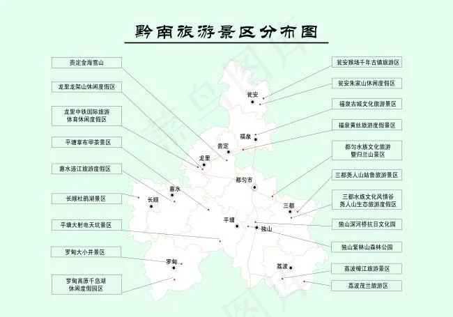 黔南旅游分布图ai矢量模版下载