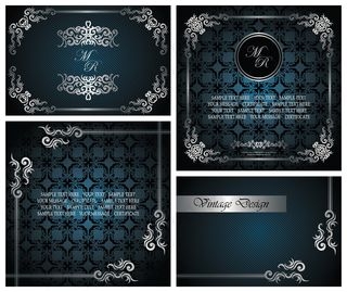 古典银色欧式花纹边框相框EPS矢量...