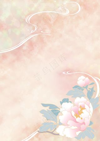 手绘水彩花朵花环海报模板矢量背景素...