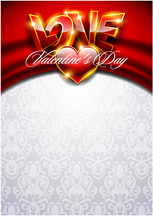 欧式情人节爱心LOVE炫光背景