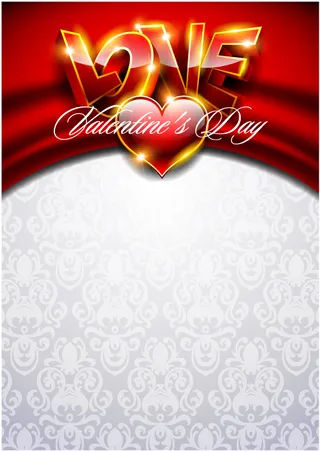 欧式情人节爱心LOVE炫光背景