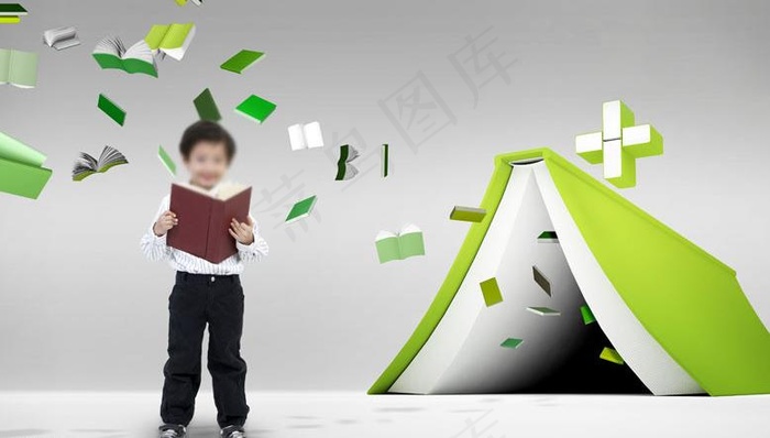 看书的男孩图片