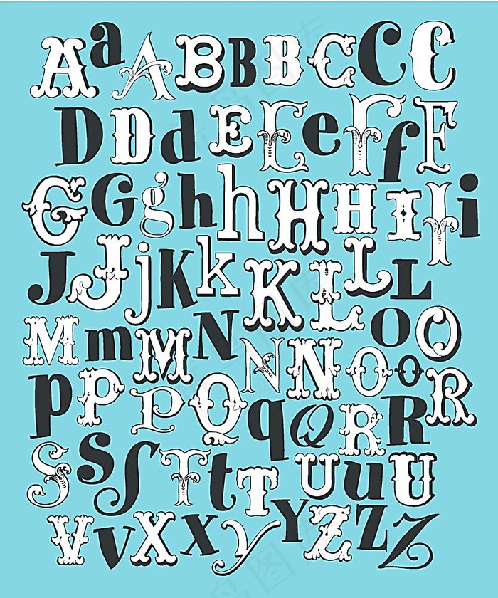 欧式复古字体设计ai矢量模版下载
