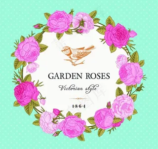 玫瑰鲜花花卡 花环图片