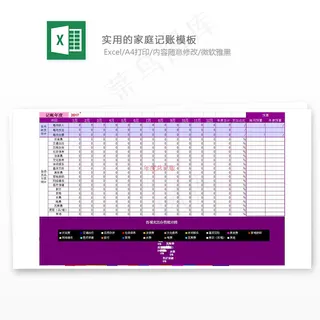 实用的家庭记账模板
