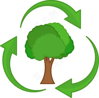 利用树的生命-矢量人物插画