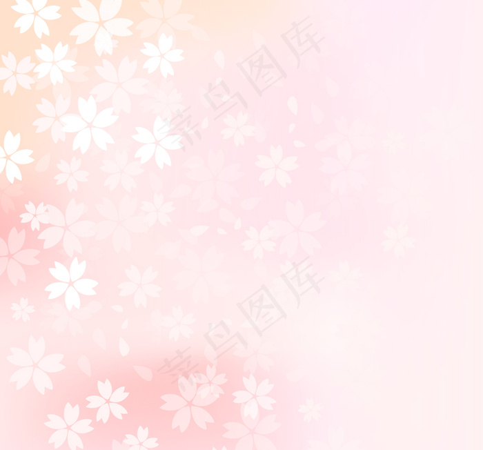 素雅樱花花朵背景矢量素材