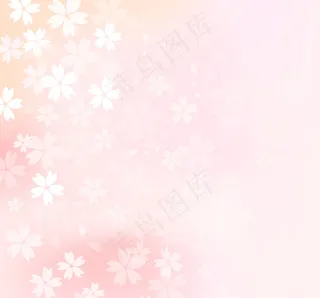 素雅樱花花朵背景矢量素材