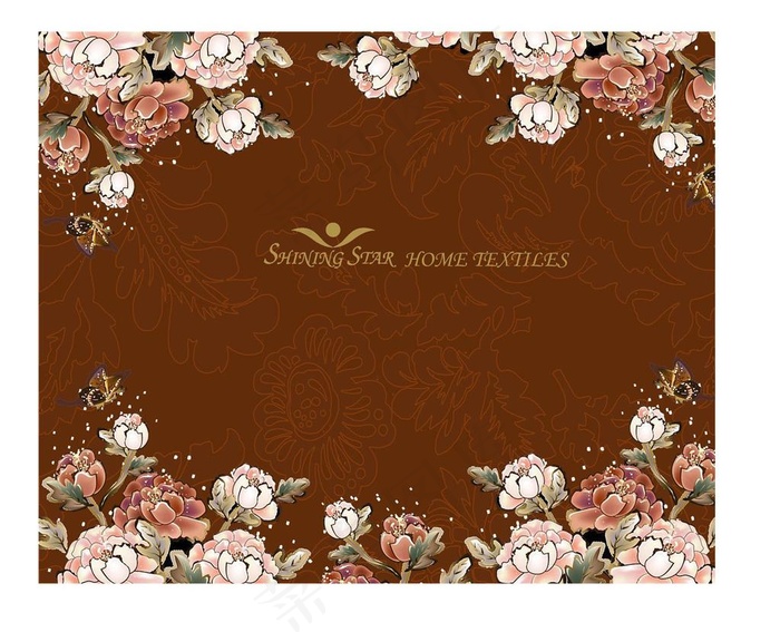 欧式花纹家纺包装设计平面图图片