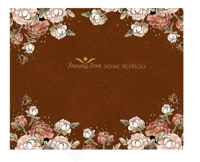 欧式花纹家纺包装设计平面图图片