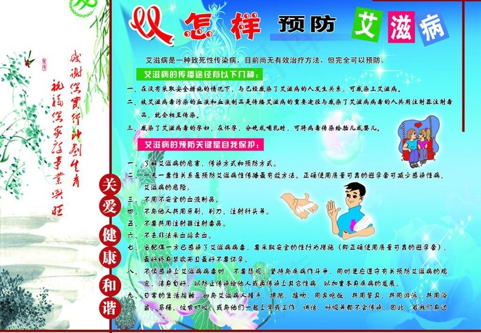 预防艾滋病图片psd模版下载
