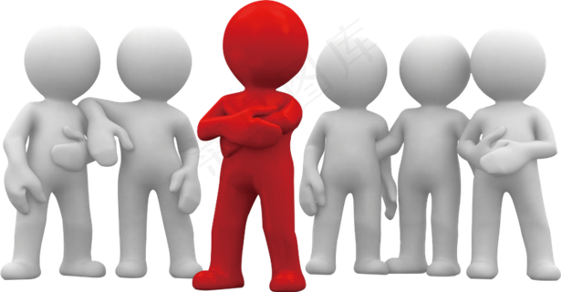 创意白色商务3D小人png素材