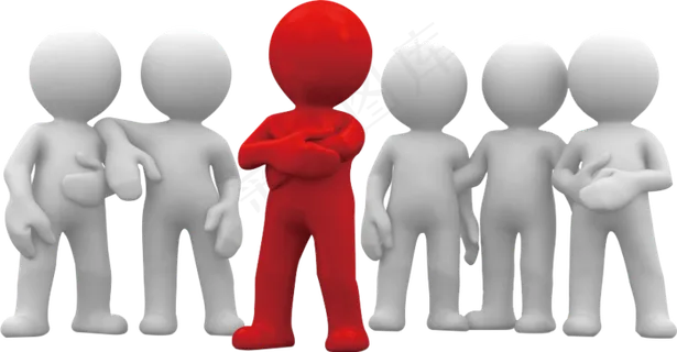 创意白色商务3D小人png素材