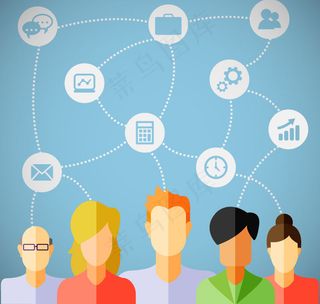 扁平化社交网络人群