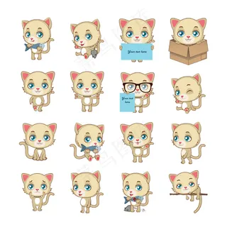 可爱卡通矢量猫