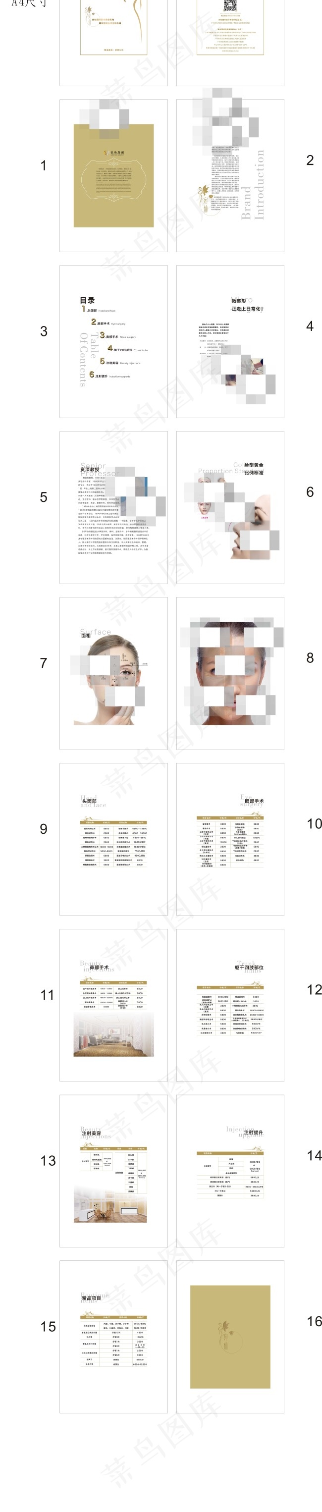 A4尺寸微整形项目手册画册cdr矢量模版下载