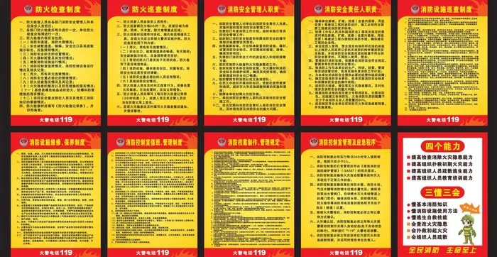 消防制度牌图片cdr矢量模版下载