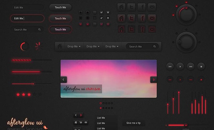 网页ui元素psd分层