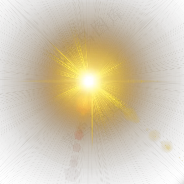 黄色炫光效果元素(300 dpi)