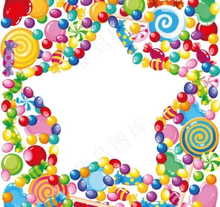 五角星糖果背景图片