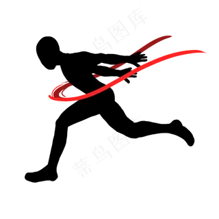 冲刺终点线的奔跑剪影冲刺终点线的奔跑剪影