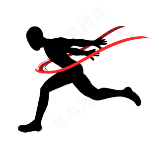 冲刺终点线的奔跑剪影冲刺终点线的奔跑剪影