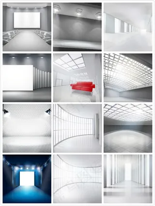 展厅展台展板矢量