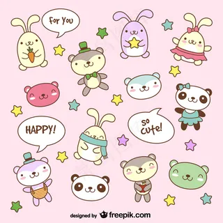 卡通玩具熊兔子动物图片