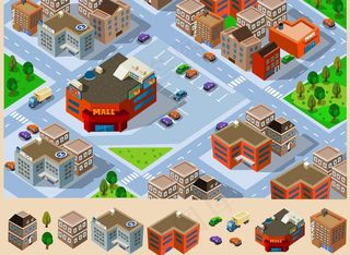 卡通城市建筑图片