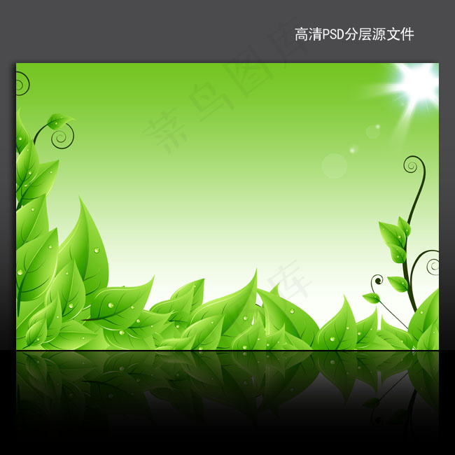 漂亮绿色背景海报psd模版下载