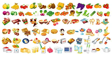 各类食物食品元素矢量素材eps,ai矢量模版下载