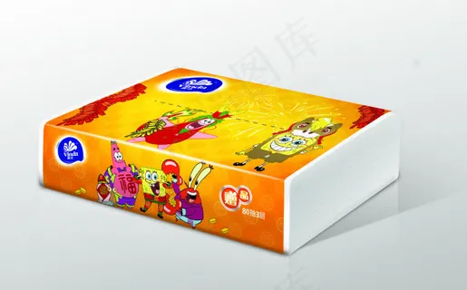 维达纸巾海绵宝宝外包装设计分层源文...