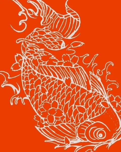 鲤鱼雕刻 矢量图图片cdr矢量模版下载