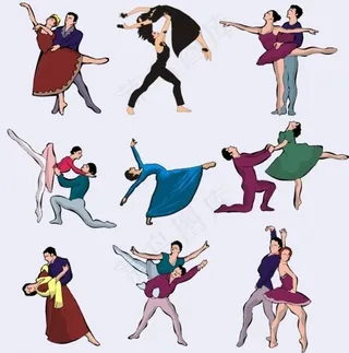 9款优美的矢量舞蹈运动图片