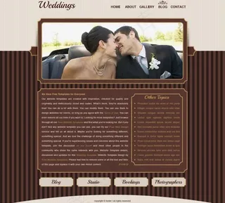 浪漫的婚礼网站模板PSD