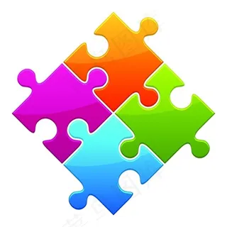 矢量彩色拼图图案设计