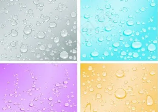 4款彩色水珠背景矢量素材图片eps,ai矢量模版下载