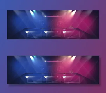 淘宝海报半蓝半红灯光背景PSD源文...