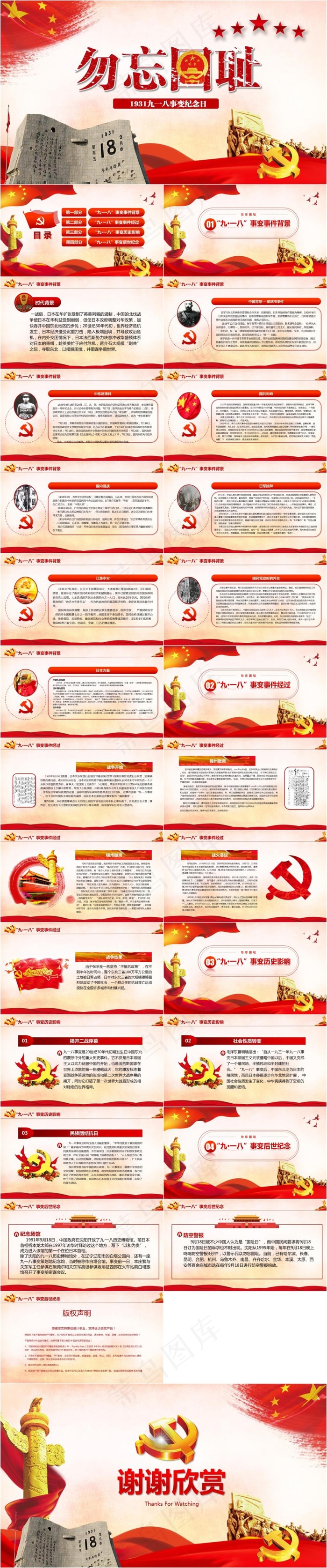 勿忘国耻九一八事变PPT模板