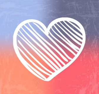 白色手绘斜纹爱心