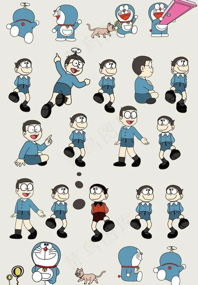 多啦a梦图片eps,ai矢量模版下载
