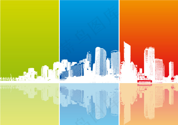 4款城市主题矢量素材