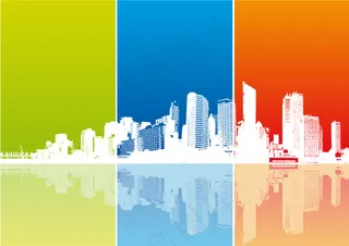 4款城市主题矢量素材