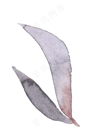 手绘水墨水彩花朵树叶png免扣设计...