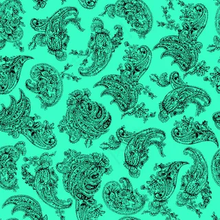 黑色变形虫腰果花数码印花设计