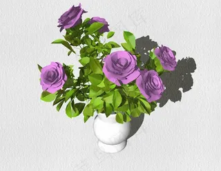 玫瑰花精细3d模型图片