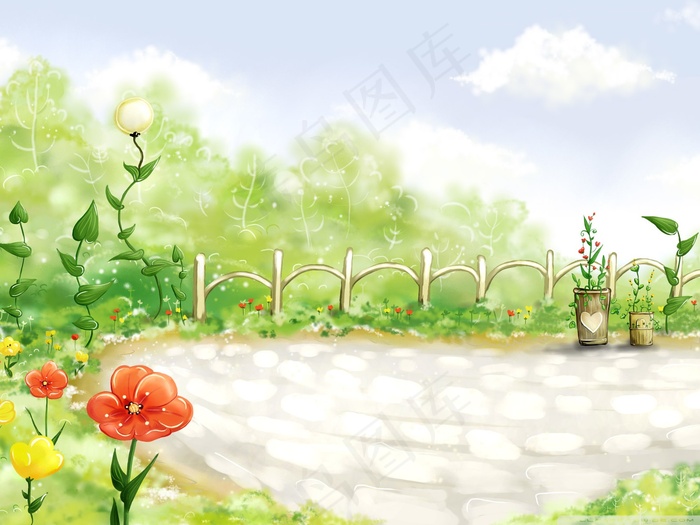 春天绿色背景素材图片