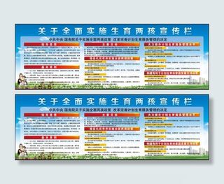 关于全面实施生育两孩宣传栏