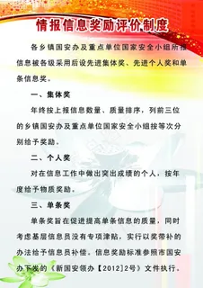 情报信息奖励评价制度图片