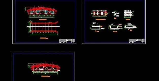某市三孔拱桥建筑施工图